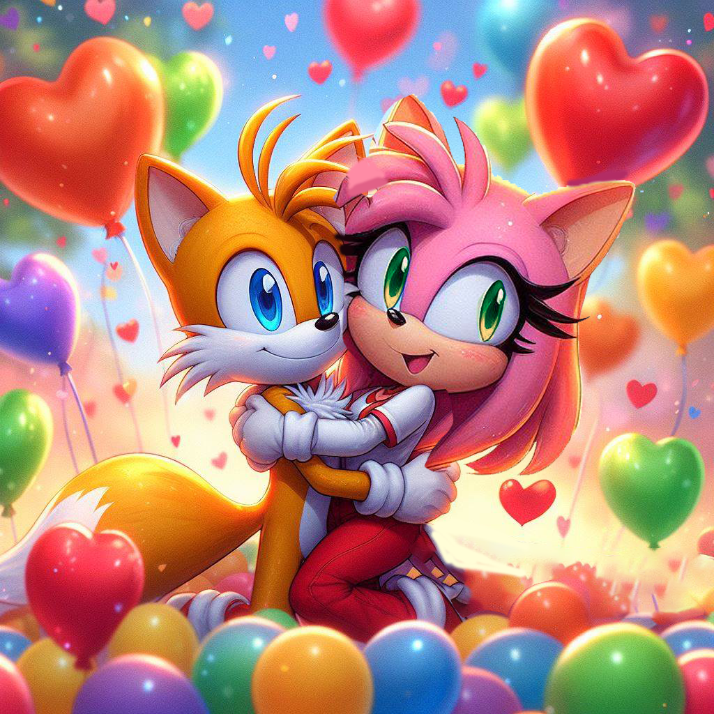 Amy Hugging Tails by SwiftFurAI on DeviantArt