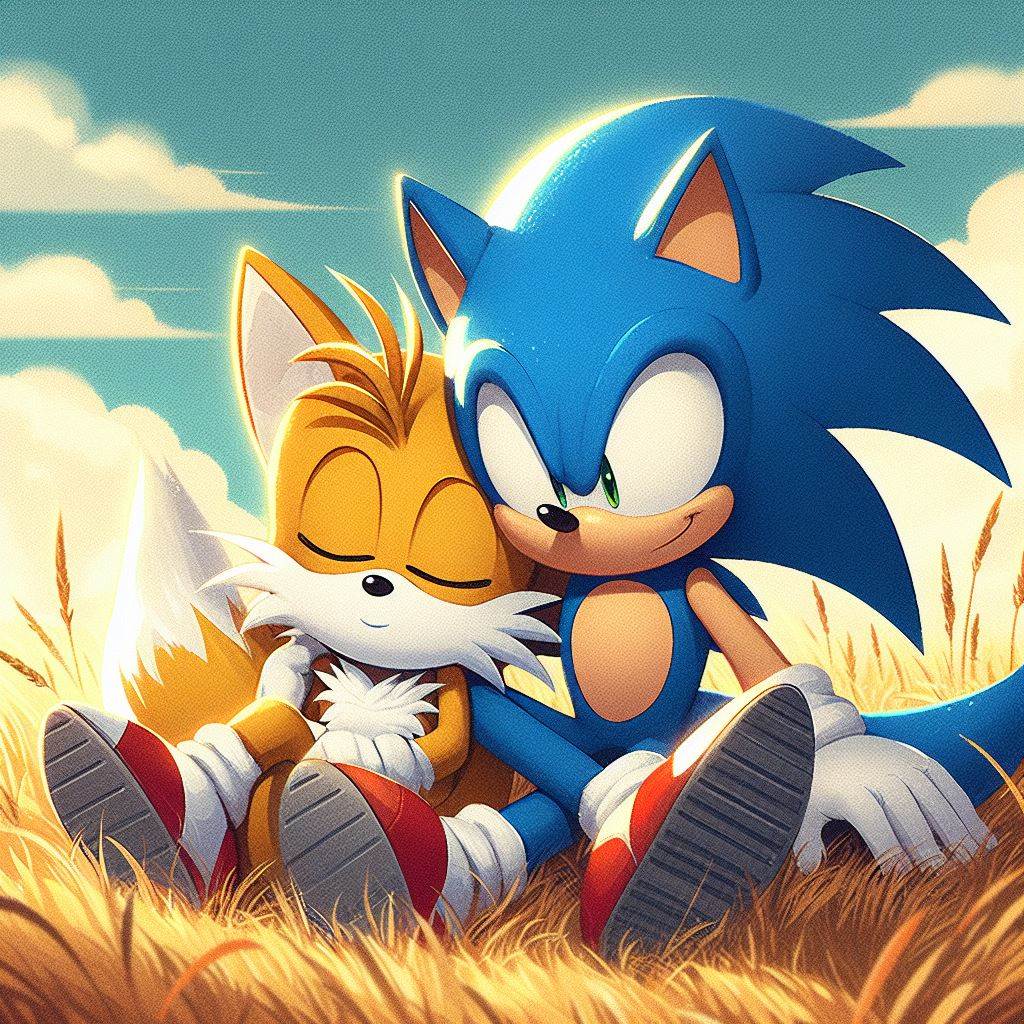 Sonic and Tails Cuddling 2 by SwiftFurAI on DeviantArt