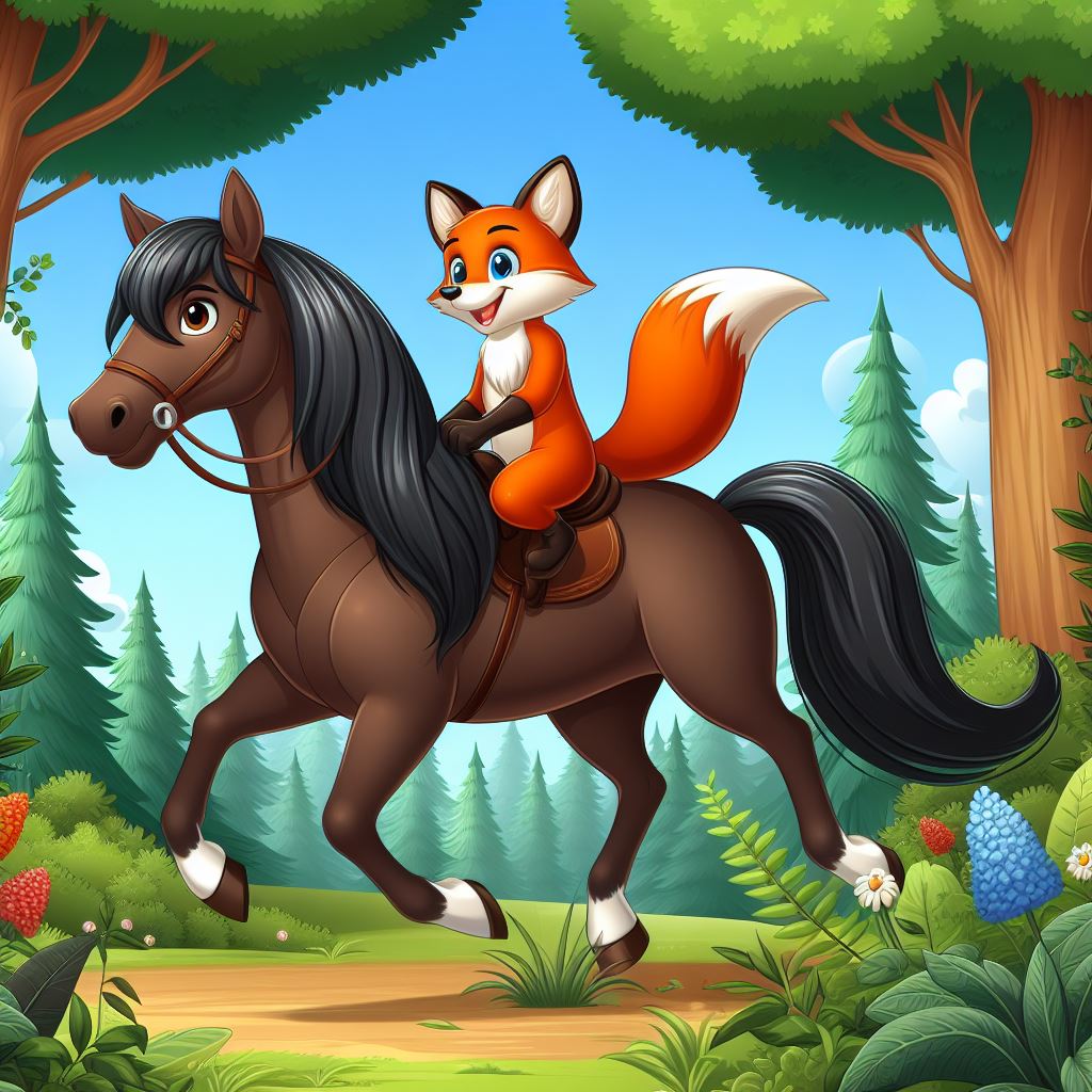 Happy Fox Riding Forest Riding Fox 1 by SwiftFurAI on DeviantArt