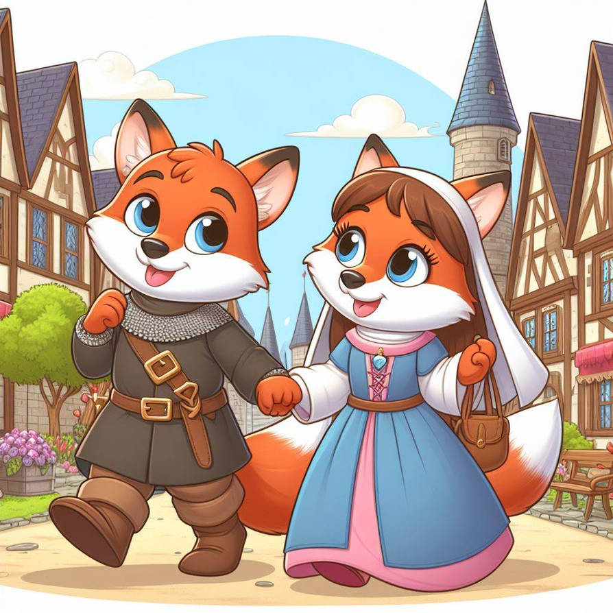 Vector Fox Medieval Young Medieval Fox Couple 3 by SwiftFurAI on DeviantArt