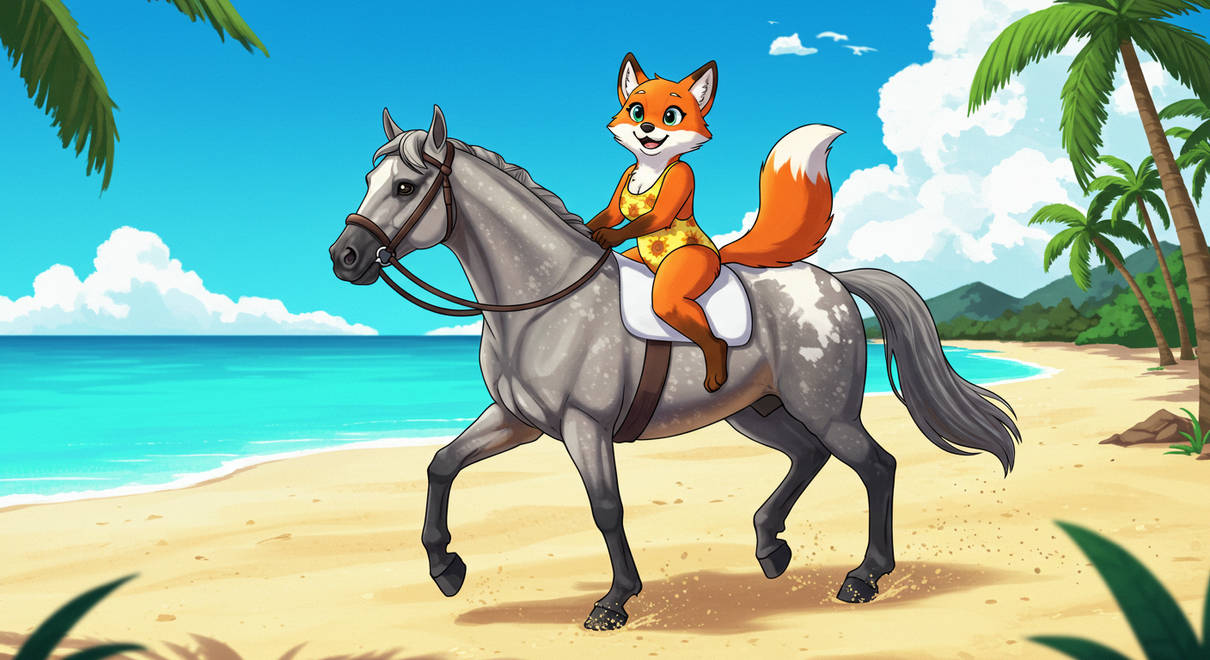 The Foxy Riders Foxy Beach Rider 1 by SwiftFurAI on DeviantArt