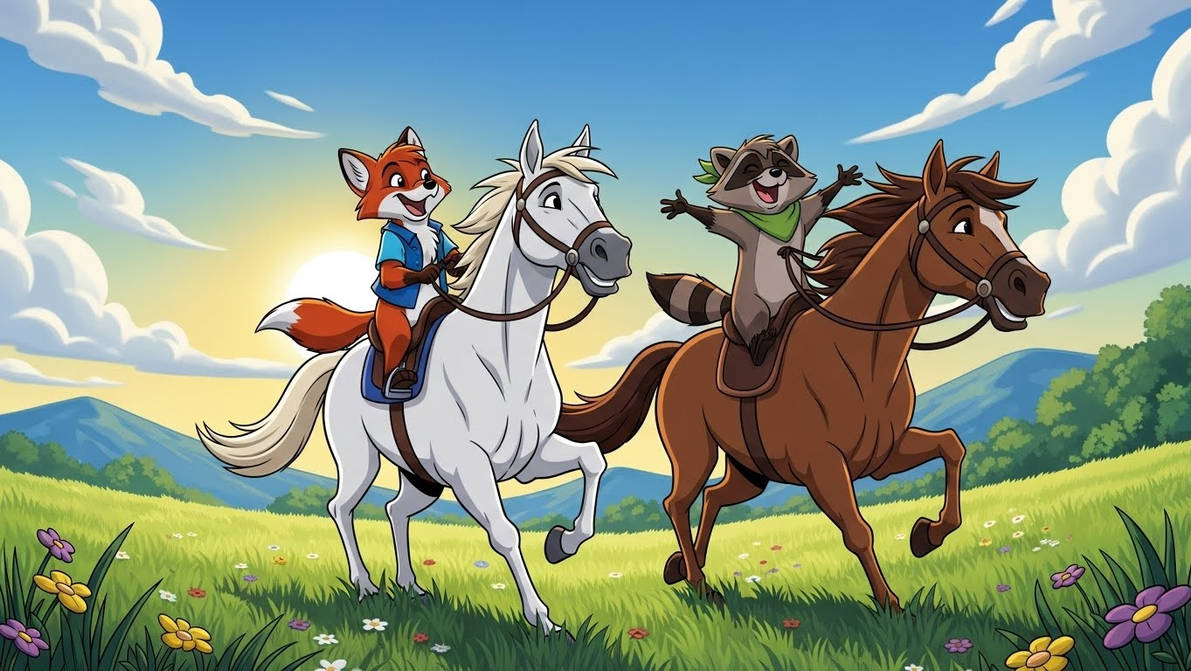 Happy Fox Riding Riding for Joy 1 by SwiftFurAI on DeviantArt
