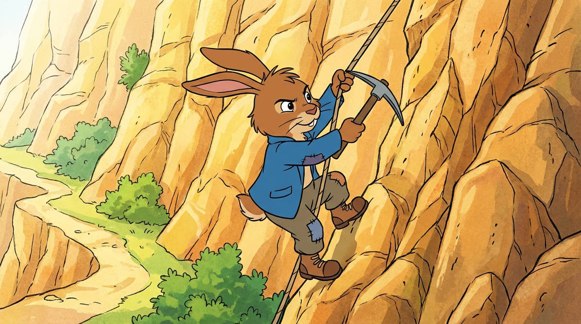 Cartoon Rabbit Climbing Rabbit Mountain Rock Climbing 2 by SwiftFurAI on DeviantArt