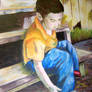 Boy with a Red Sock