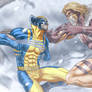 Sabretooth and Wolverine Fight in the Snow