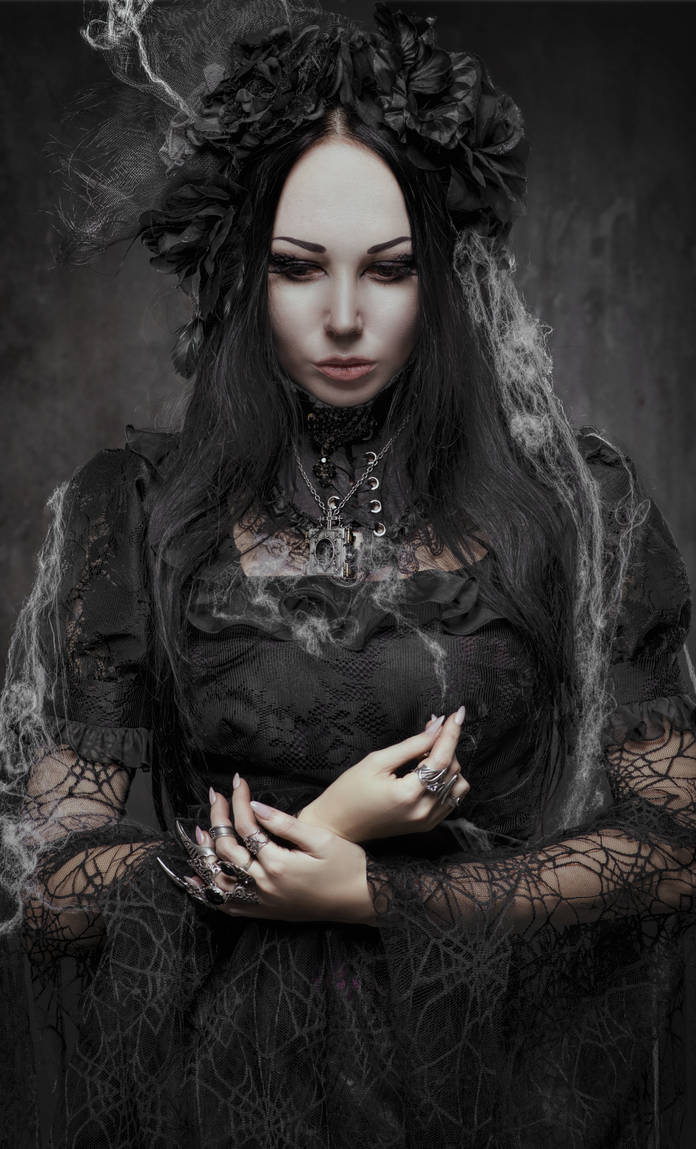 Gothic woman in dark 4 by bouzid27