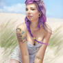 Purple hair'd Girl study