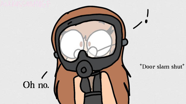 Me with a gas mask and a swimsuit {Request}