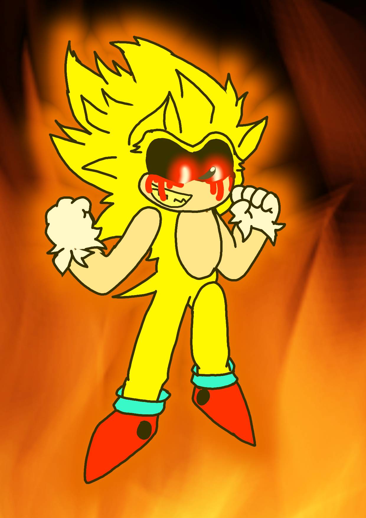 super sonic exe by Skullbloodpainter on DeviantArt