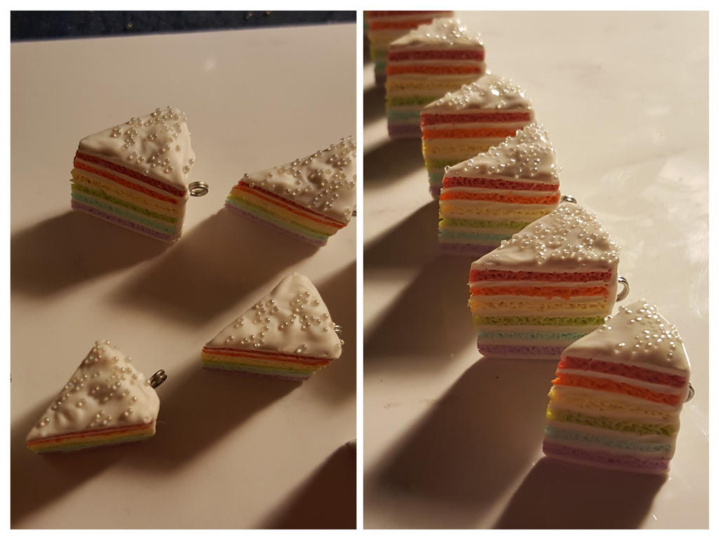 Polymer Clay Kawaii Rainbow Cake Charms