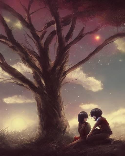 Eren and mikasa under the tree. by thomasbs2 on DeviantArt