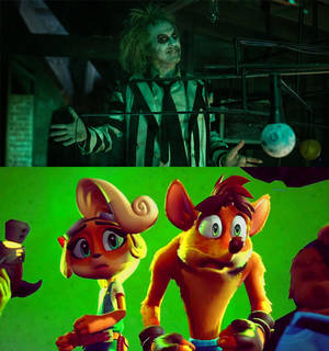 Crash and Coco Stunned at Beetlejuice's Return