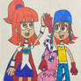 Arle Nadja with Sora Takenouchi and Biyomon