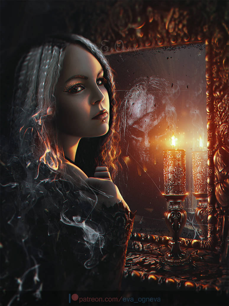 Demon in the mirror by the-Scarlet-Queen on DeviantArt