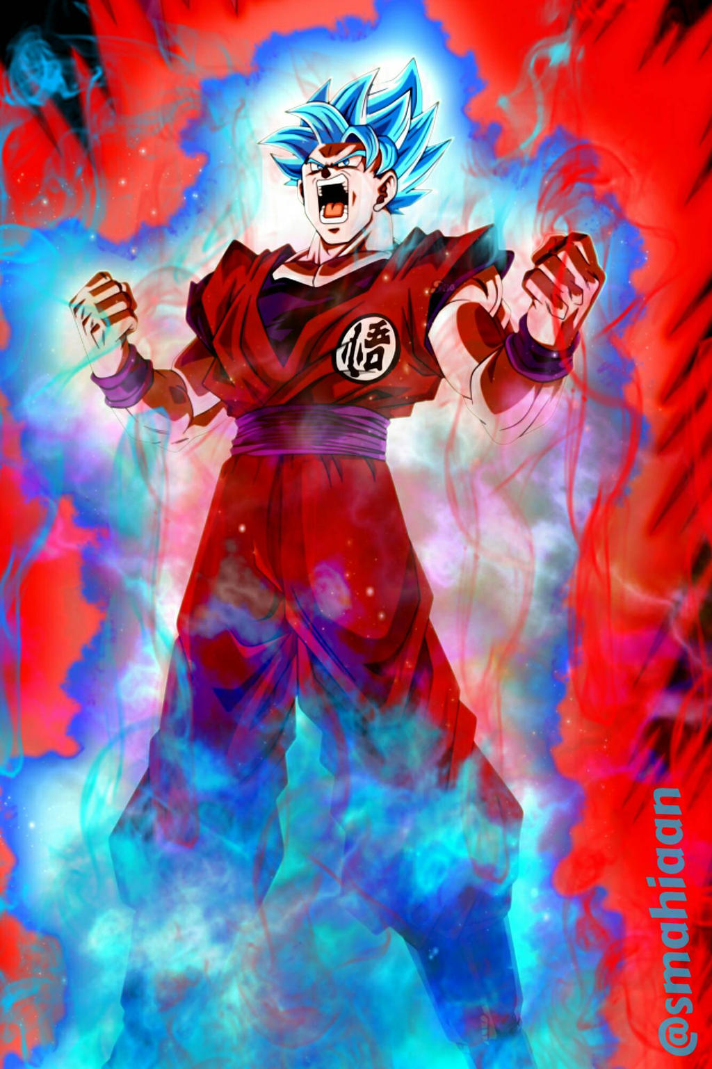 Goku Super Saiyan Blue Kaioken by penandpaper64 on DeviantArt