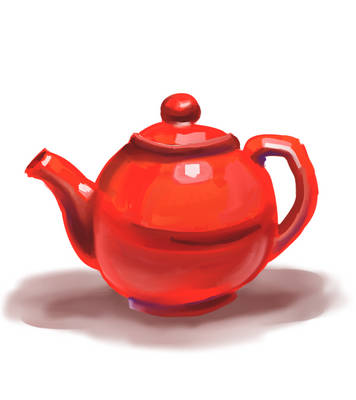 food art: red kettle.