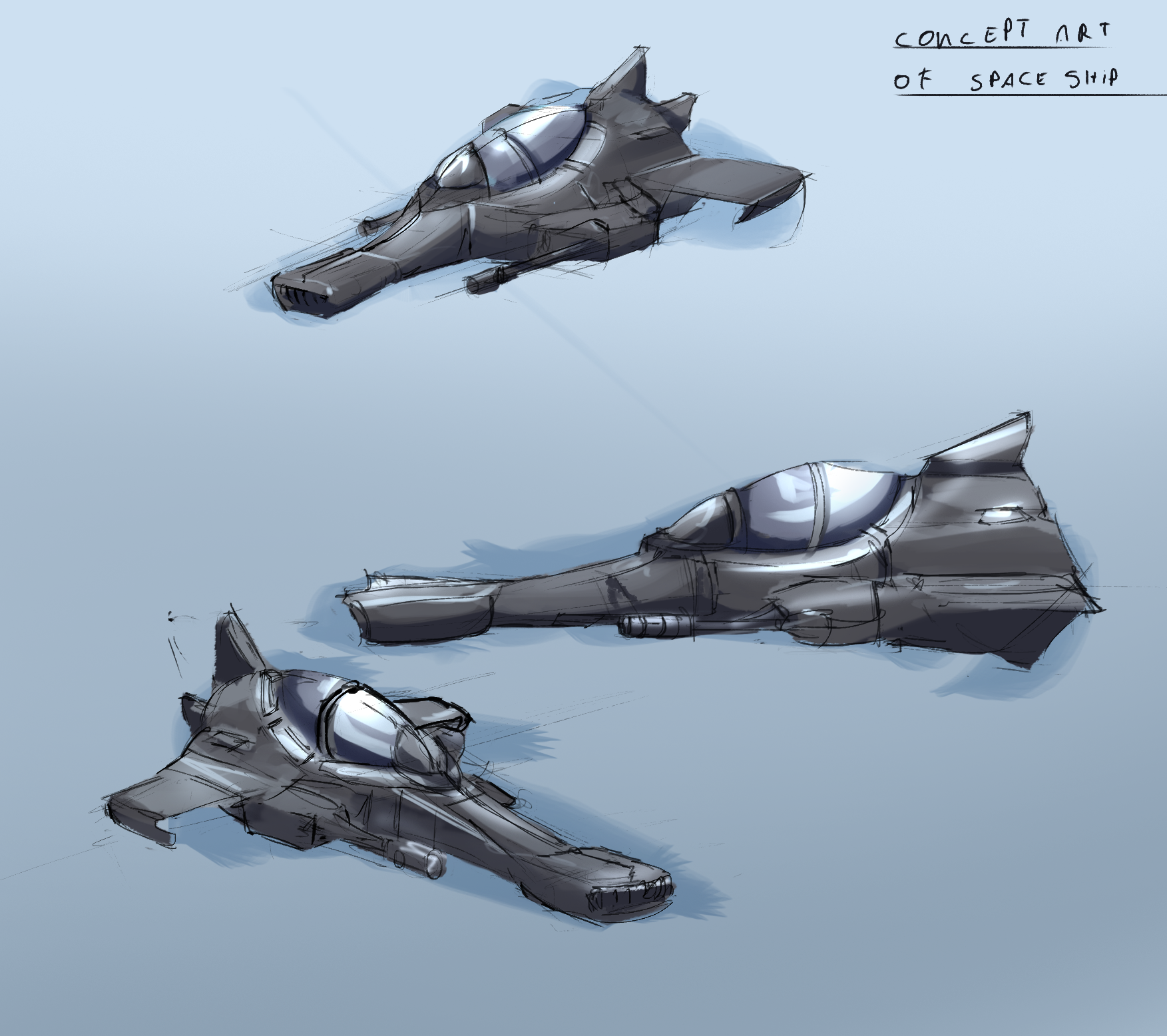 Concept art training - Random space ship