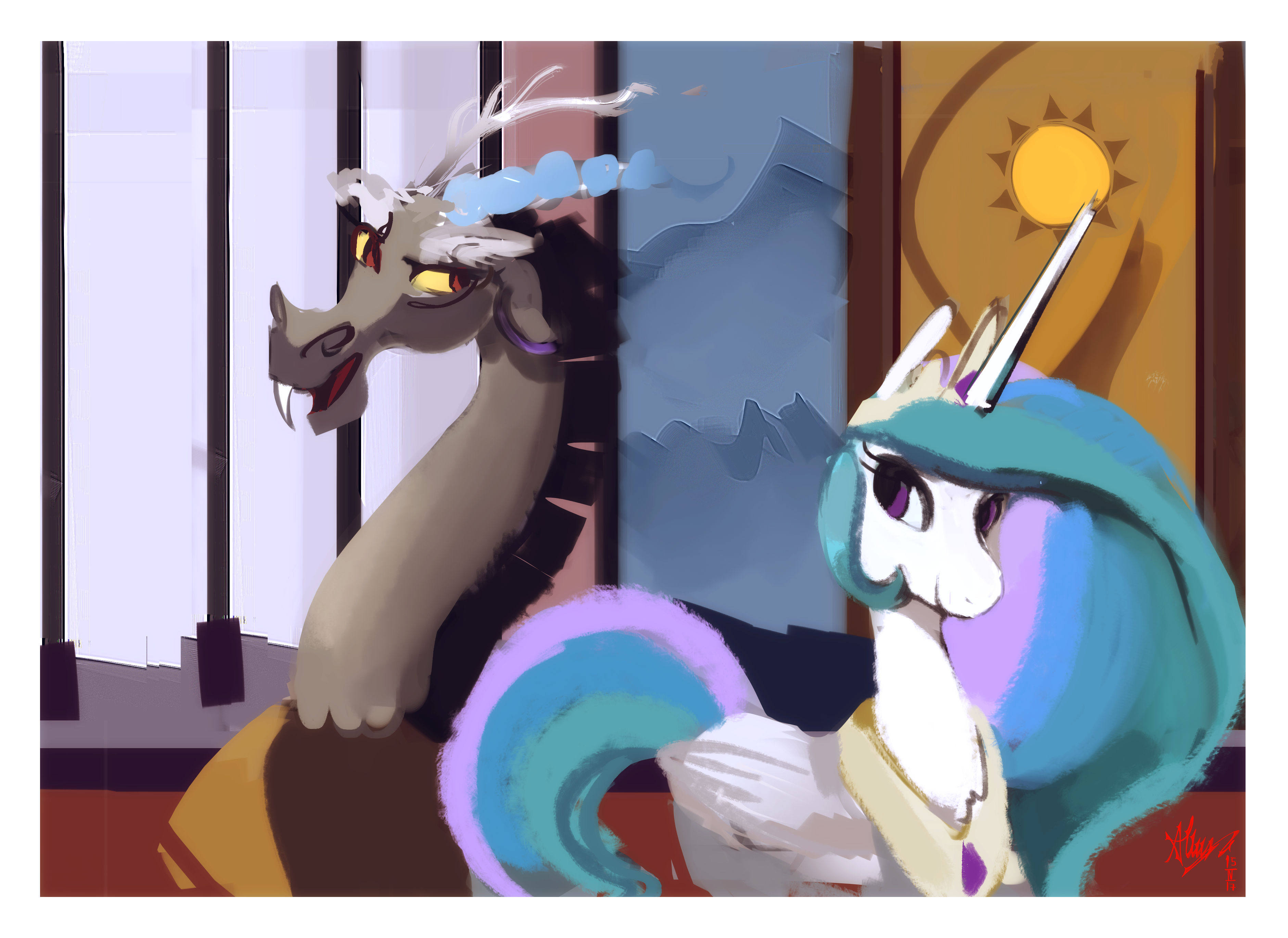 Picture of discord and celestia