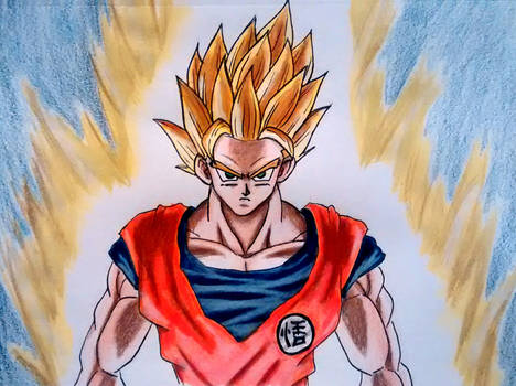 SSJ 2 Goku power up!!