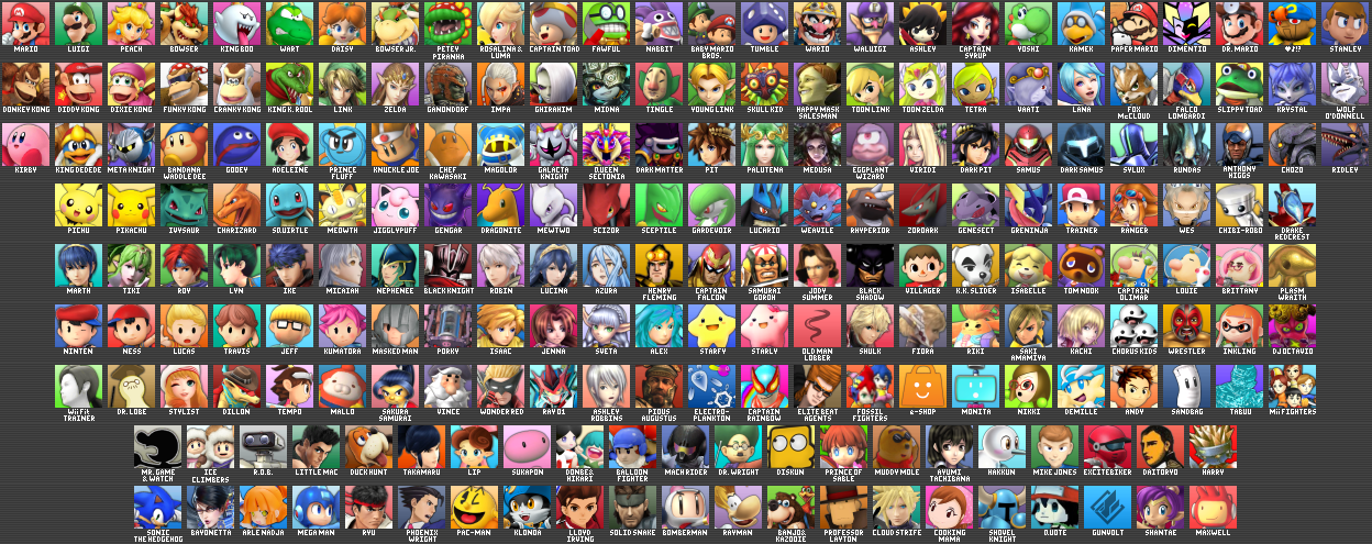 216 Character Smash Bros. Roster by ibetnoonethoughtofth on DeviantArt