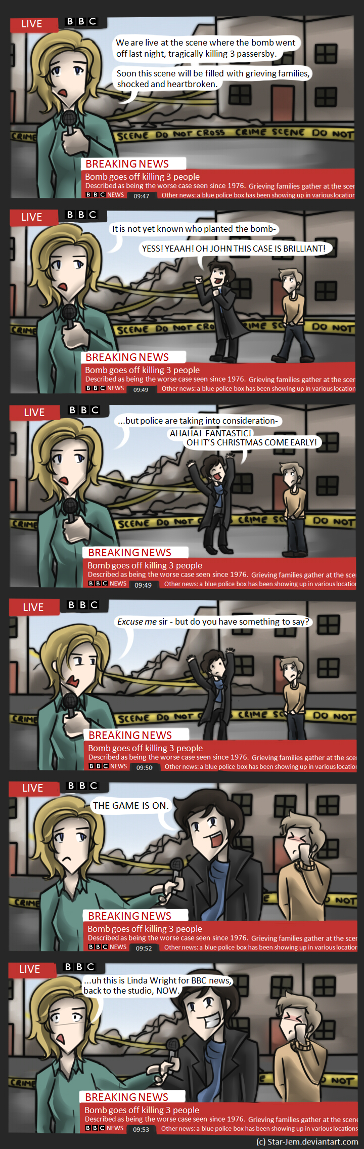 Sherlock can't resist a crime scene by Star-Jem on DeviantArt Sherlock can't resist a crime scene by Star-Jem on DeviantArt
