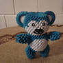 3D Origami Blue Bear