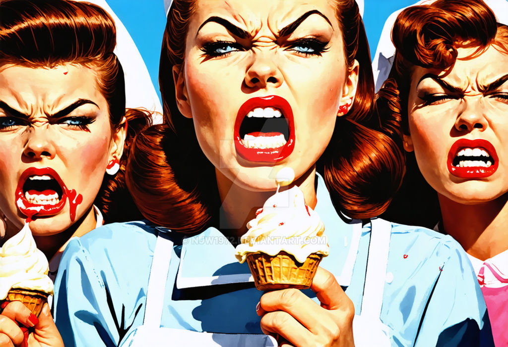 Cold Retro Ladies and Ice Cream Retro Soviet Style 'ICE COLD' by NJW1972 on DeviantArt