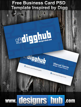 Free Business Card PSD Template Inspired by Digg
