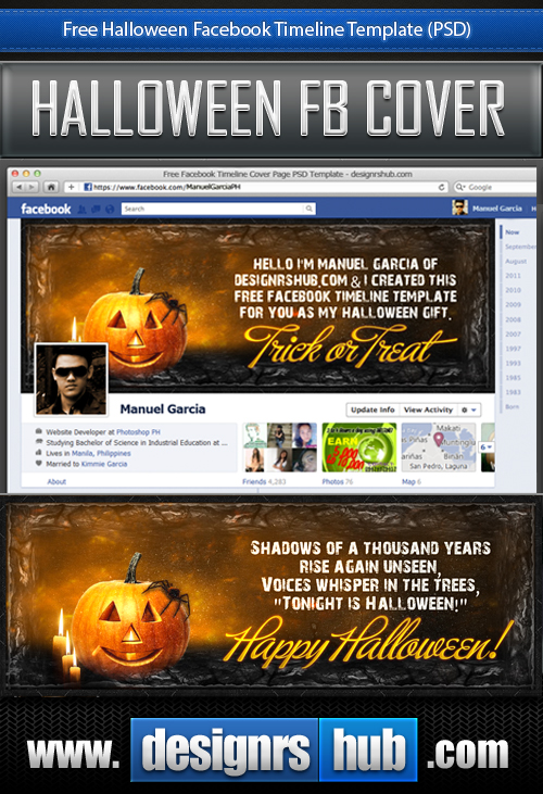 Free Facebook Timeline Template: Happy Halloween!