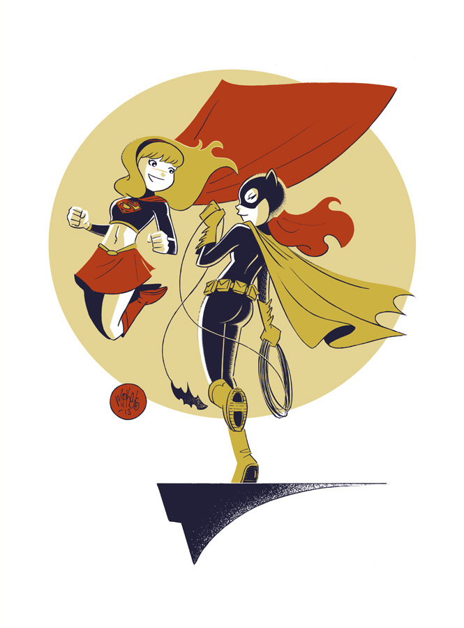 Batgirl Supergirl Commission 1
