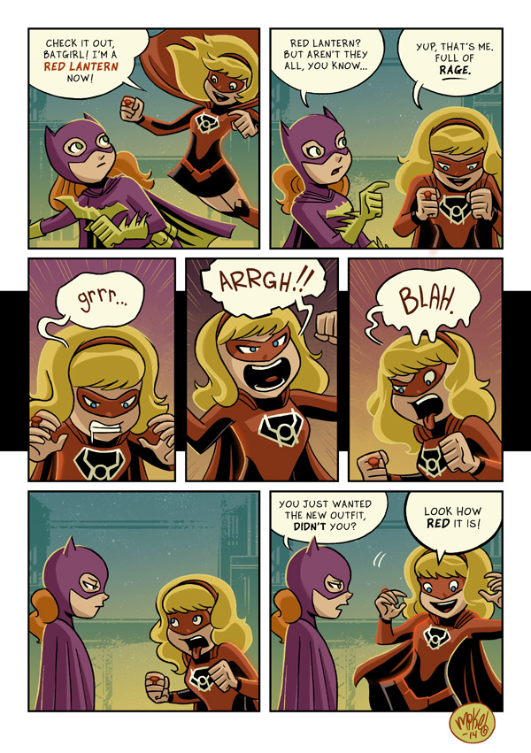 Batgirl and Red Lantern Supergirl Comic