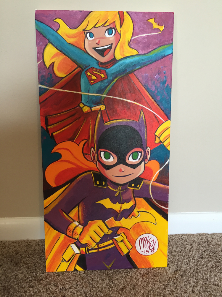 Batgirl Supergirl Painting