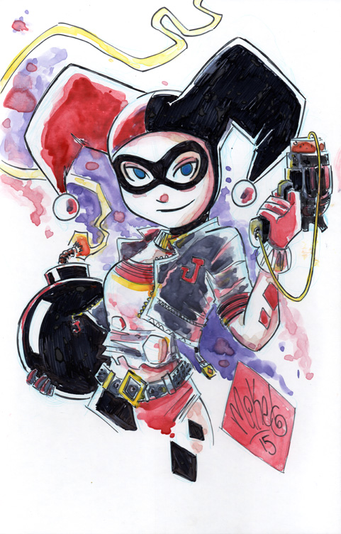 Watercolor: Harley Quinn