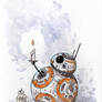 Watercolor: BB-8 (Christmas Eve themed)