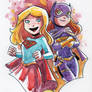 Watercolor: Batgirl and Supergirl