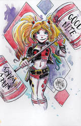 Watercolor: Harley Quinn (again)