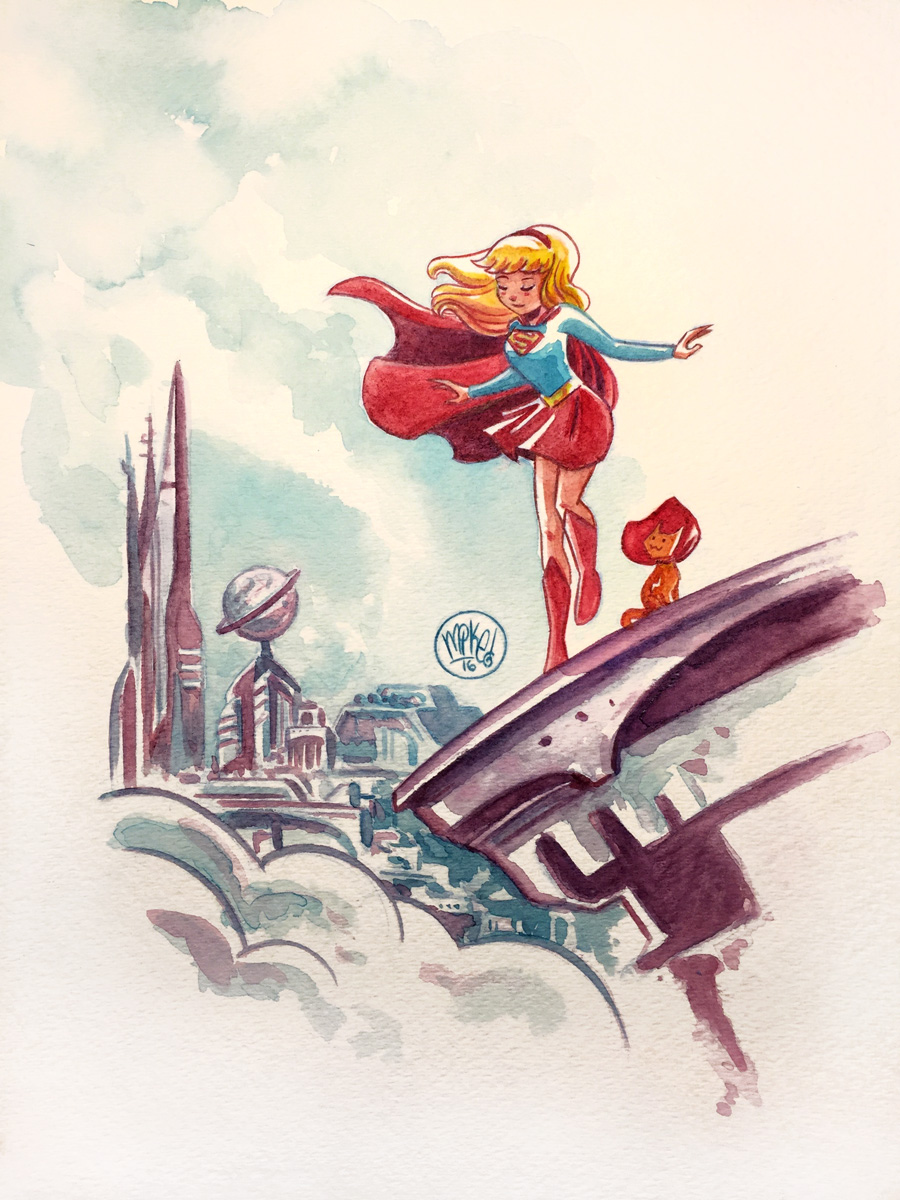 Supergirl Watercolor