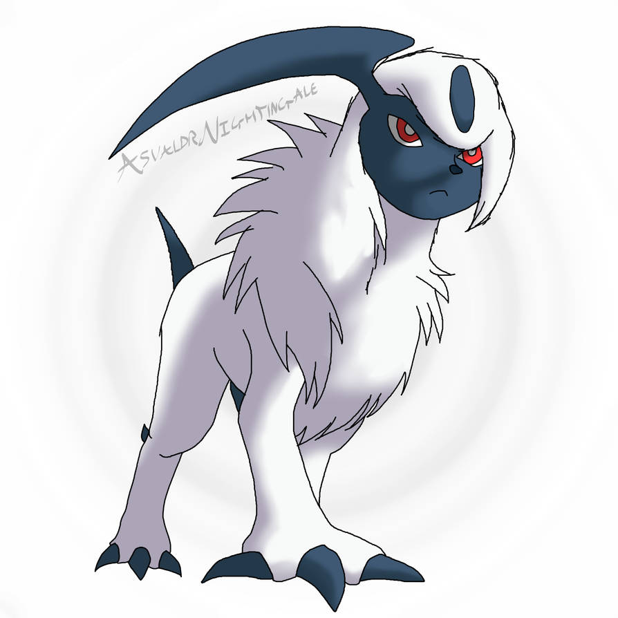Pokemon - Absol (Drawn Freehand) by AsvaldrNightingale on DeviantArt