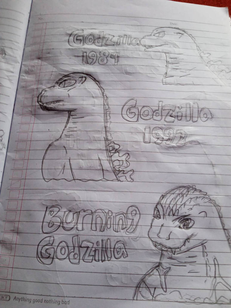 Godzilla heisei art in note book by BiollanteLovers on DeviantArt