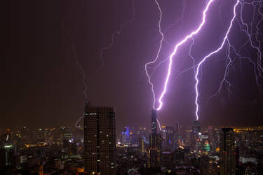 Thunderstorm in Bangkok, Thailand