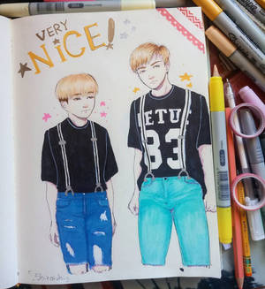 Woozi and Vernon [Seventeen Fanart].