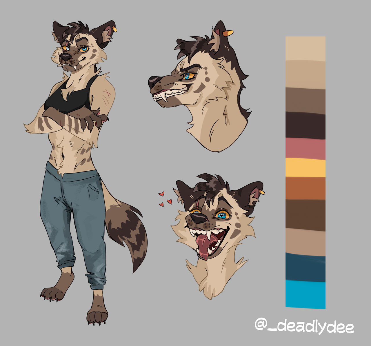 Hena Ref Ref sheet hyena by d3adlydee on DeviantArt