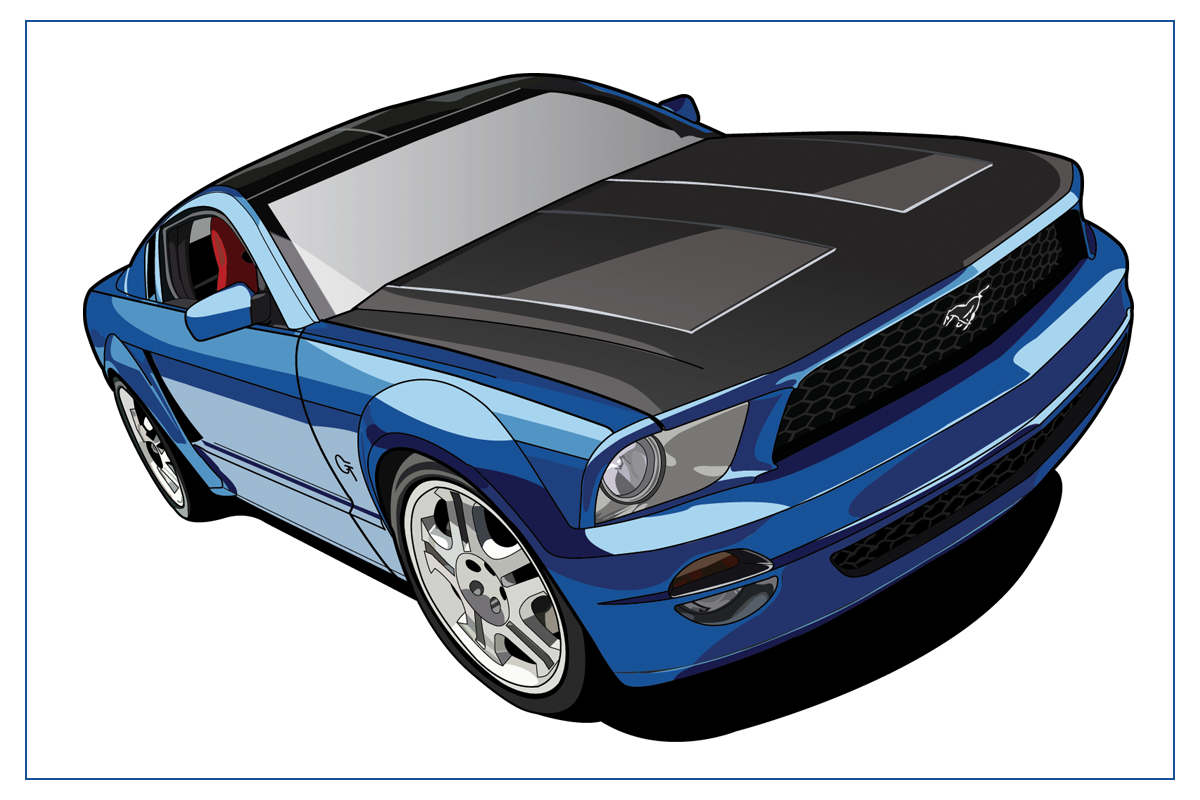 Ford Mustang Cartoon Art Related Keywords & Suggestions - Fo