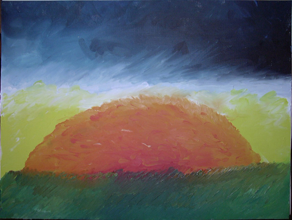 Sunset Oil Finger Painting