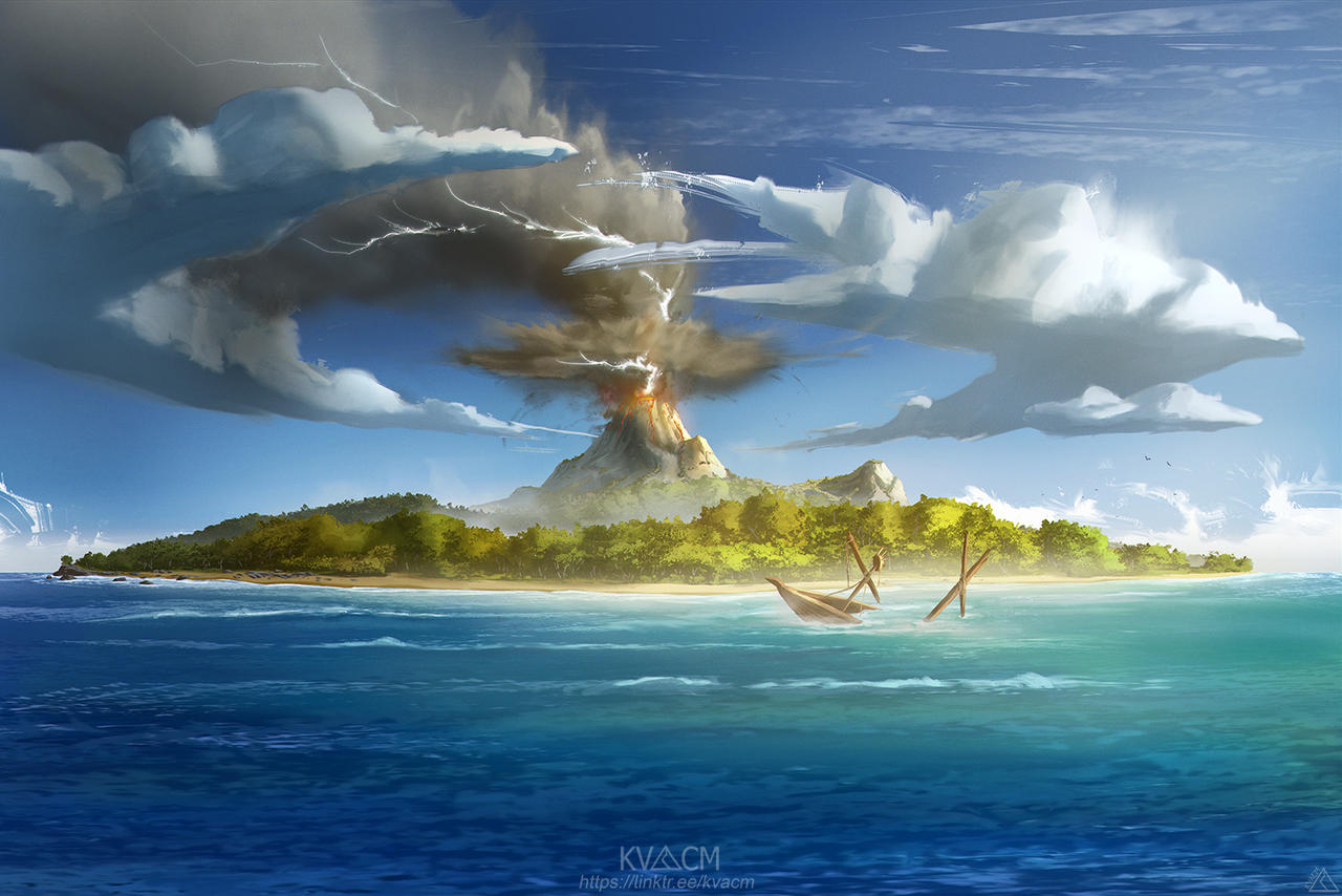 Volcano Deviantart Volcano Island by kvacm on DeviantArt