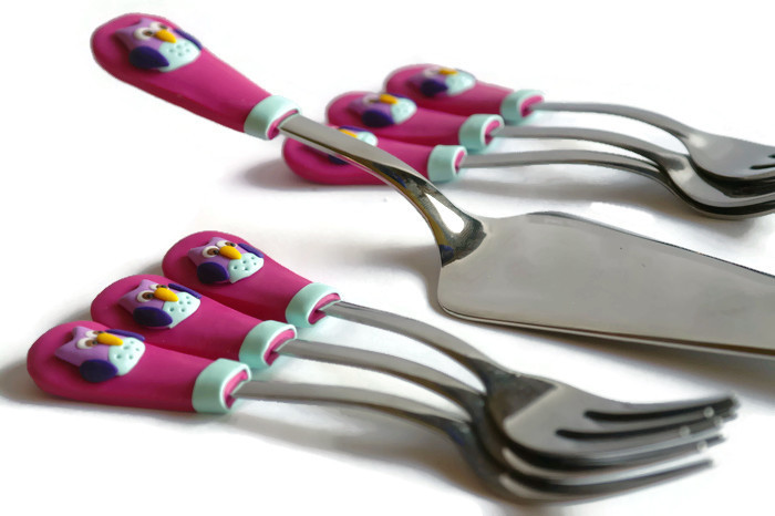 Owl cake server set