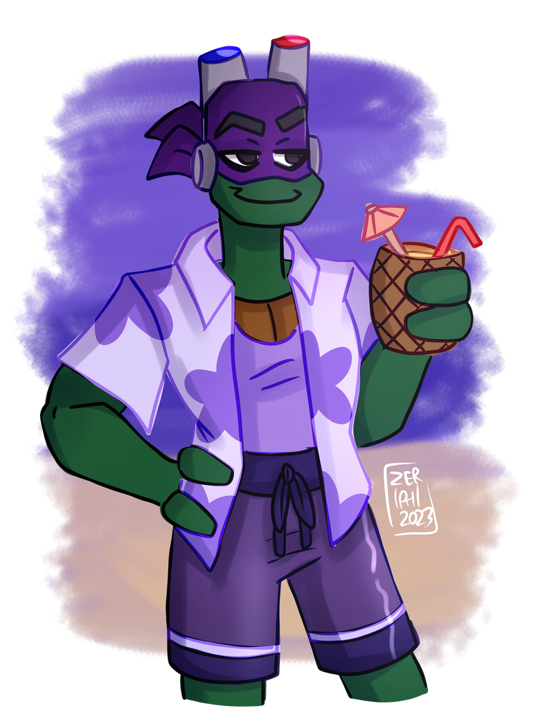 ROTTMNT: Vacation Donnie by Zeriphi on DeviantArt