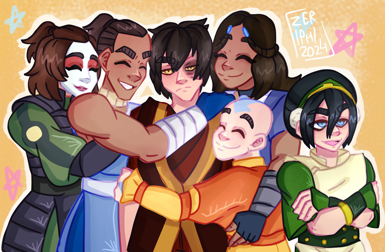 Deviantart Atla ATLA: Group hug (redraw) by Zeriphi on DeviantArt