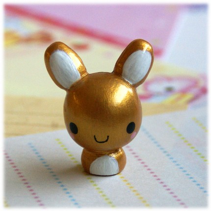 Gold Bunny Figure