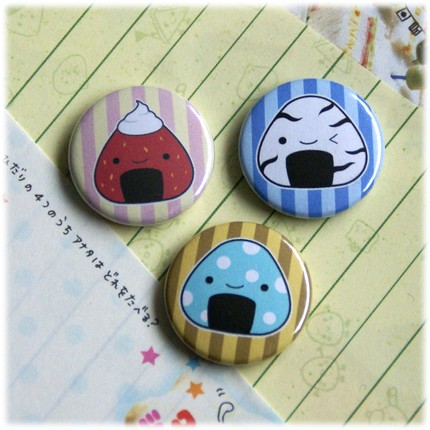 Onigiri Magnets and Badges